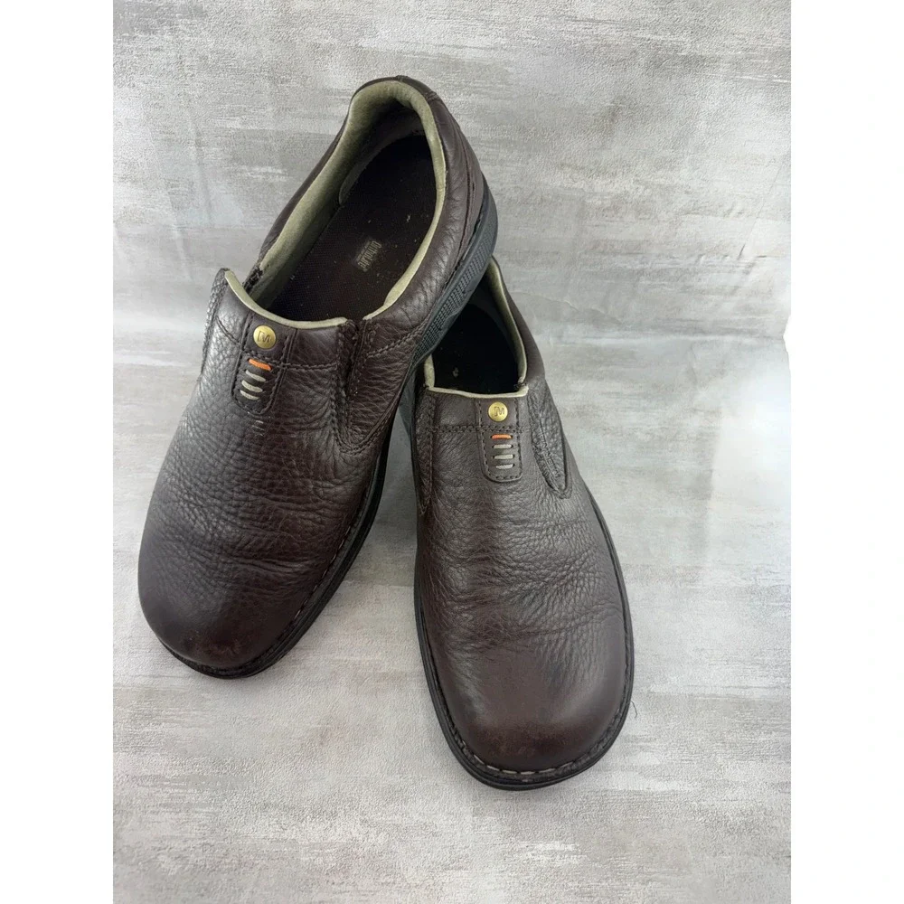Merrell World Legend Stollen Men Brown Leather Slip On Loafers J45051 Size 11